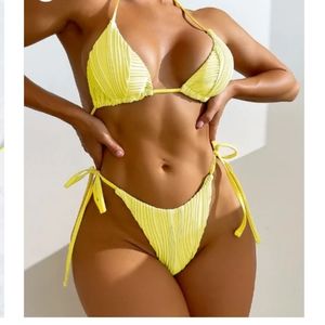 Textured Tied sied Bikini Swimsuit